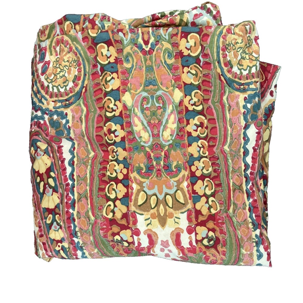 Pottery Barn "Rosalie" Warm Paisley Full/Queen Duvet Cover Boho Colorful